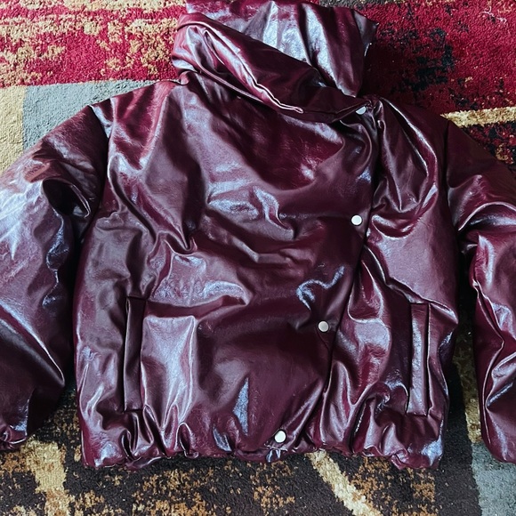 Fashion Nova Deep Burgundy Puffer Jacket - Picture 4 of 7